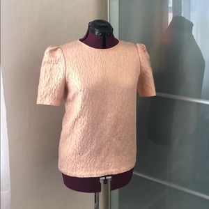 Kay spade rose gold lame jacquard top